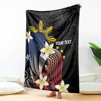 Personalized Philippines Tribal Blanket Tropical Waves - Plumeria LT7 - Polynesian Pride