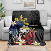 Personalized Philippines Tribal Blanket Tropical Waves - Plumeria LT7 - Polynesian Pride