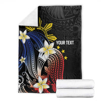 Personalized Philippines Tribal Blanket Tropical Waves - Plumeria LT7 - Polynesian Pride