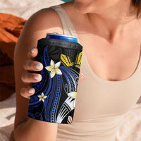 Personalized Philippines Tribal 4 in 1 Can Cooler Tumbler Tropical Waves - Plumeria LT7 - Polynesian Pride