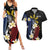 Personalized Philippines Tribal Couples Matching Summer Maxi Dress and Hawaiian Shirt Tropical Waves - Plumeria