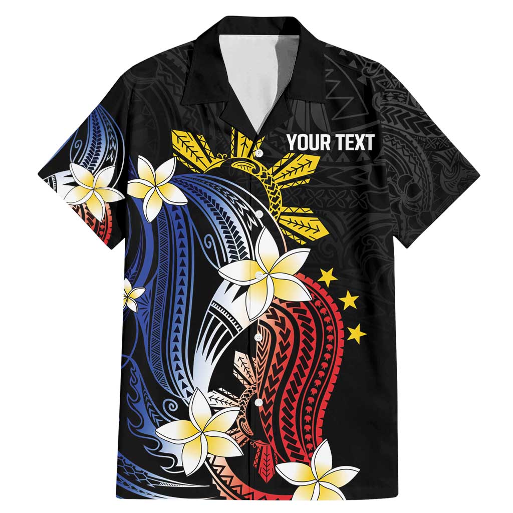 Personalized Philippines Tribal Family Matching Mermaid Dress and Hawaiian Shirt Tropical Waves - Plumeria