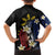 Personalized Philippines Tribal Family Matching Off Shoulder Short Dress and Hawaiian Shirt Tropical Waves - Plumeria