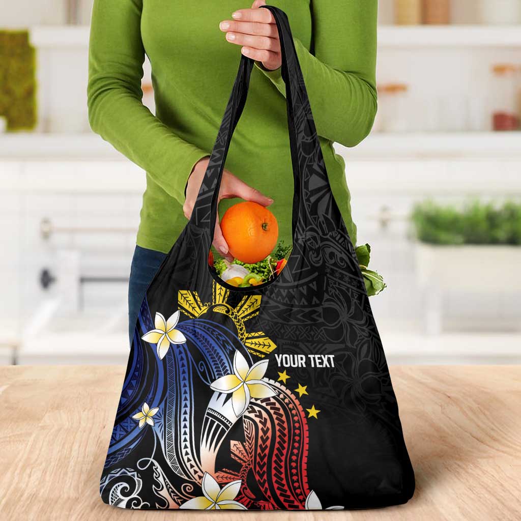 Personalized Philippines Tribal Grocery Bag Tropical Waves - Plumeria