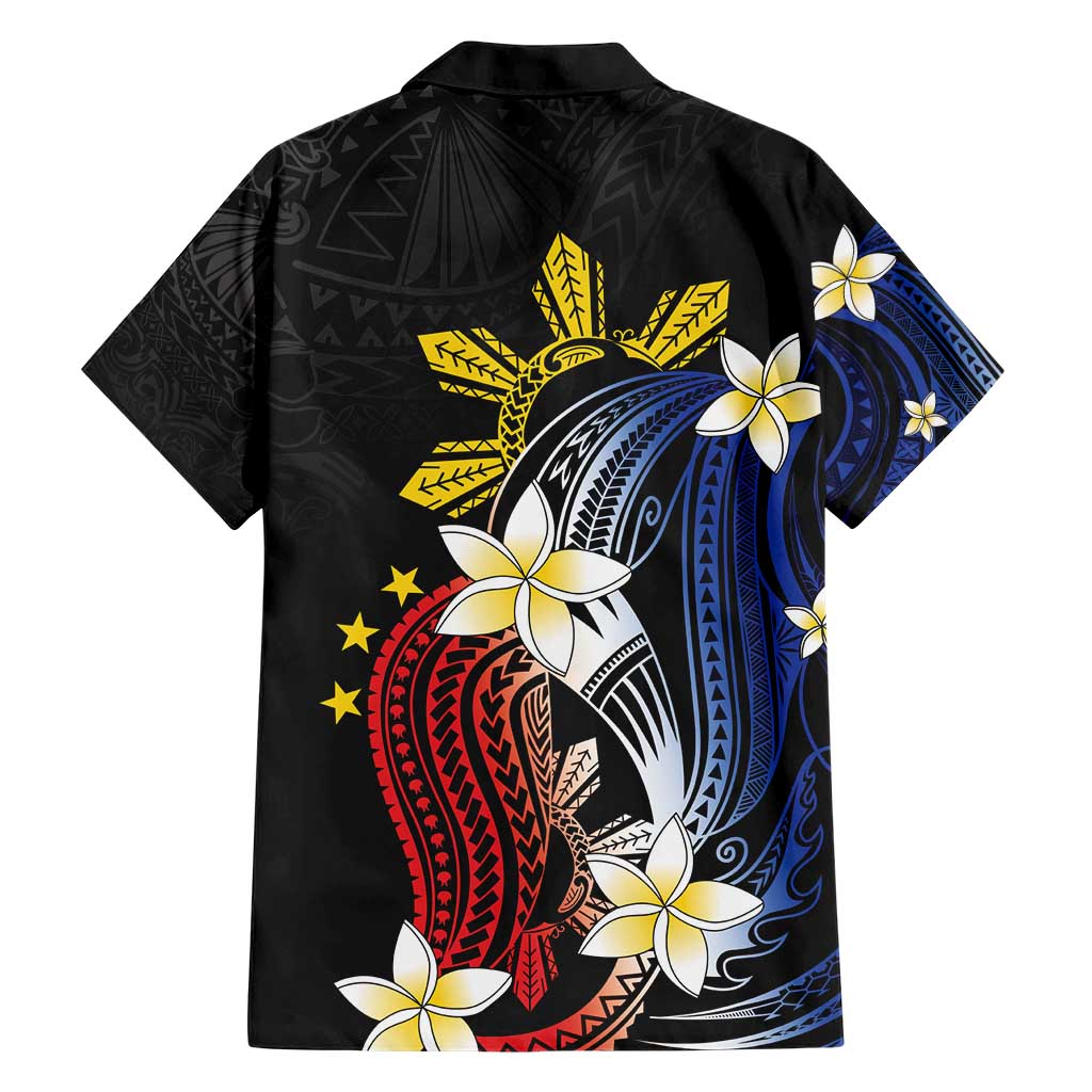 Personalized Philippines Tribal Hawaiian Shirt Tropical Waves - Plumeria LT7 - Polynesian Pride