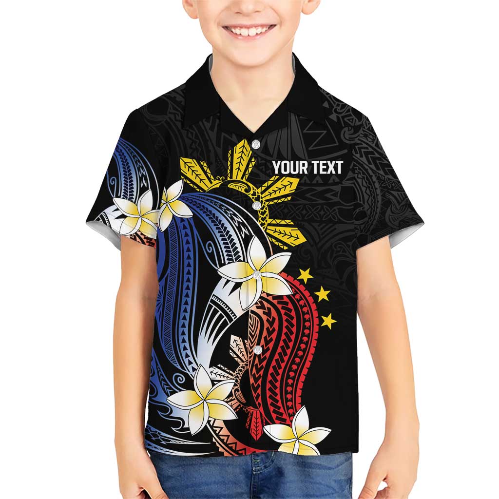 Personalized Philippines Tribal Hawaiian Shirt Tropical Waves - Plumeria LT7 - Polynesian Pride