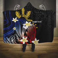 Personalized Philippines Tribal Hooded Blanket Tropical Waves - Plumeria LT7 - Polynesian Pride