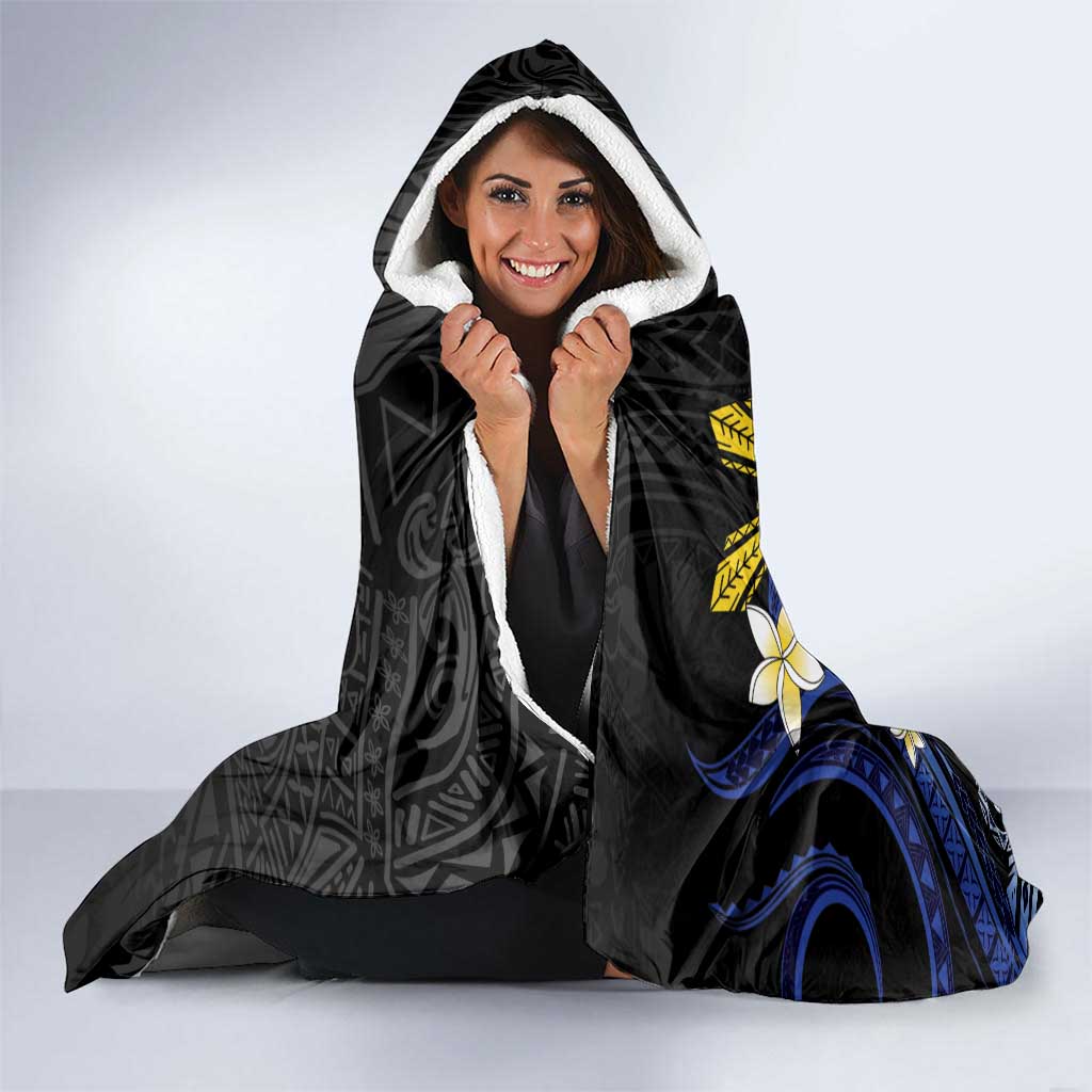 Personalized Philippines Tribal Hooded Blanket Tropical Waves - Plumeria LT7 - Polynesian Pride