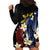 Personalized Philippines Tribal Hoodie Dress Tropical Waves - Plumeria