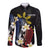 Personalized Philippines Tribal Long Sleeve Button Shirt Tropical Waves - Plumeria