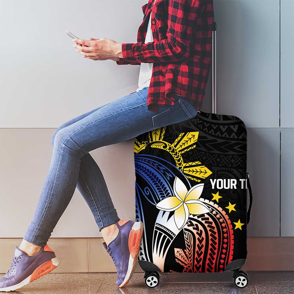Personalized Philippines Tribal Luggage Cover Tropical Waves - Plumeria LT7 - Polynesian Pride