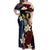 Personalized Philippines Tribal Off Shoulder Maxi Dress Tropical Waves - Plumeria