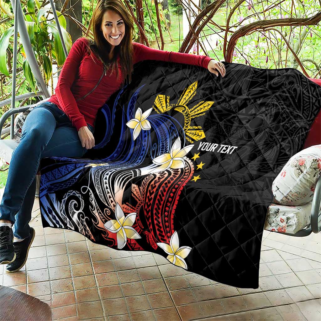 Personalized Philippines Tribal Quilt Tropical Waves - Plumeria