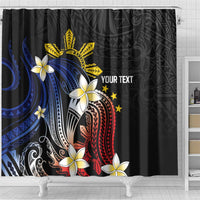 Personalized Philippines Tribal Shower Curtain Tropical Waves - Plumeria LT7 - Polynesian Pride