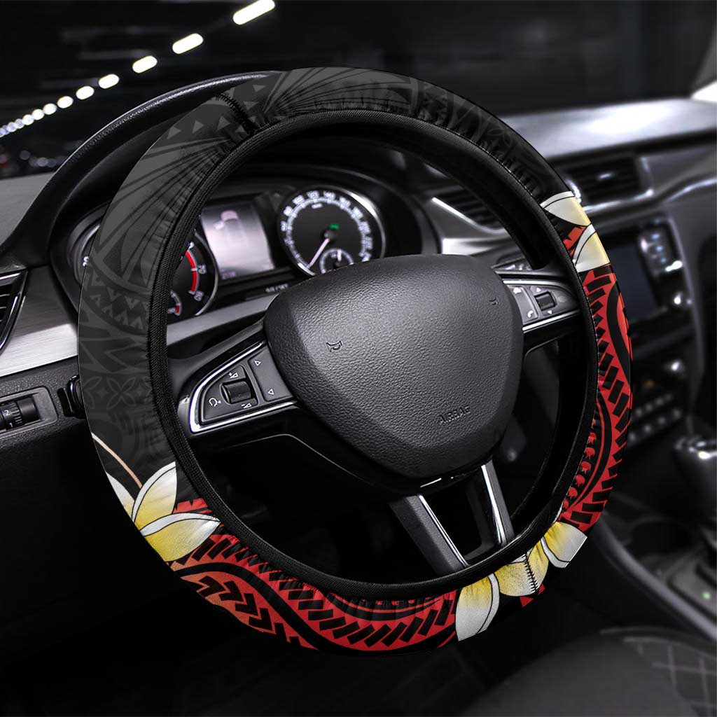 Philippines Tribal Steering Wheel Cover Tropical Waves - Plumeria