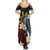 Personalized Philippines Tribal Summer Maxi Dress Tropical Waves - Plumeria
