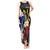 Personalized Philippines Tribal Tank Maxi Dress Tropical Waves - Plumeria