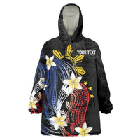 Personalized Philippines Tribal Wearable Blanket Hoodie Tropical Waves - Plumeria