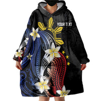 Personalized Philippines Tribal Wearable Blanket Hoodie Tropical Waves - Plumeria