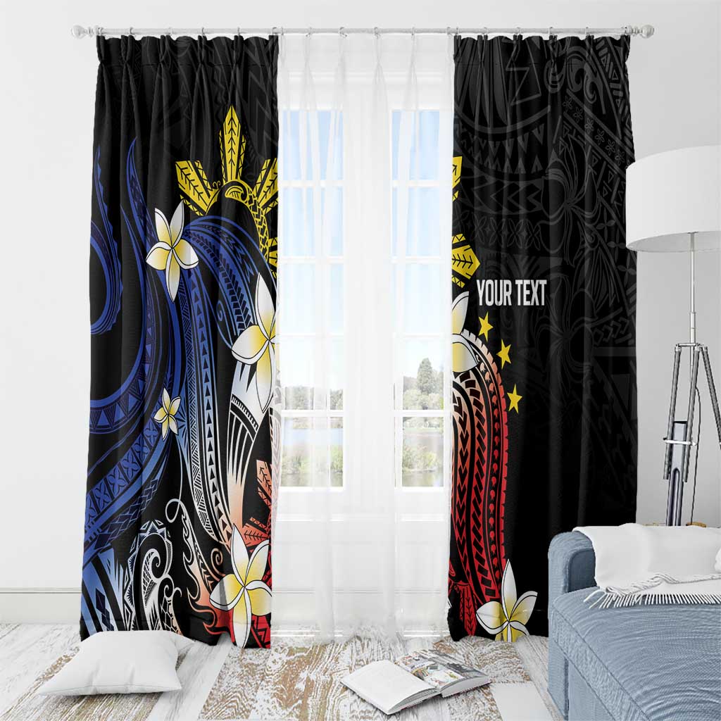 Personalized Philippines Tribal Window Curtain Tropical Waves - Plumeria