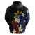 Personalized Philippines Tribal Zip Hoodie Tropical Waves - Plumeria