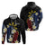 Personalized Philippines Tribal Zip Hoodie Tropical Waves - Plumeria