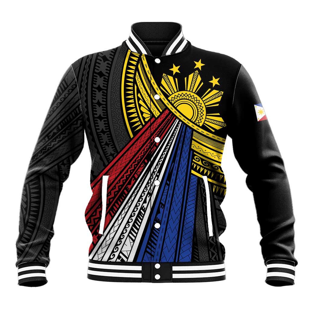 Philippines Sun Baseball Jacket Pasifika Tribal Style