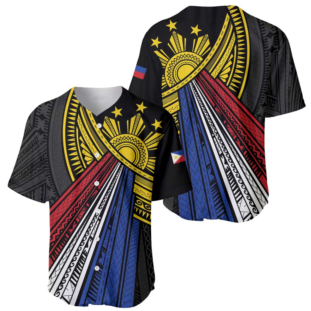 Philippines Sun Baseball Jersey Pasifika Tribal Style