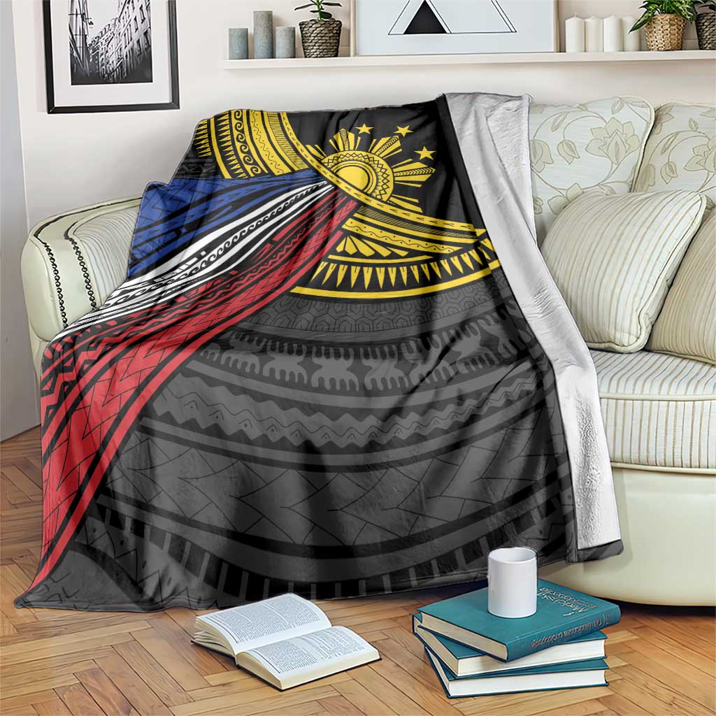 Philippines Sun Blanket Pasifika Tribal Style LT7 Black - Polynesian Pride