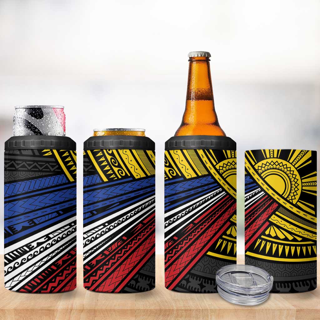 Philippines Sun 4 in 1 Can Cooler Tumbler Pasifika Tribal Style LT7 - Polynesian Pride