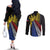 Philippines Sun Couples Matching Off The Shoulder Long Sleeve Dress and Long Sleeve Button Shirt Pasifika Tribal Style