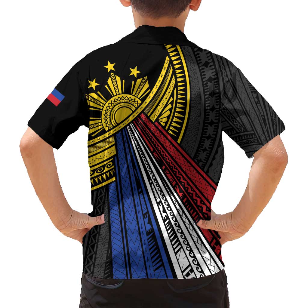 Philippines Sun Family Matching Long Sleeve Bodycon Dress and Hawaiian Shirt Pasifika Tribal Style