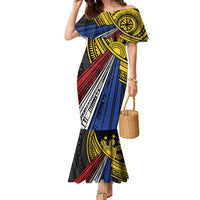 Philippines Sun Family Matching Mermaid Dress and Hawaiian Shirt Pasifika Tribal Style