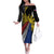 Philippines Sun Family Matching Off The Shoulder Long Sleeve Dress and Hawaiian Shirt Pasifika Tribal Style