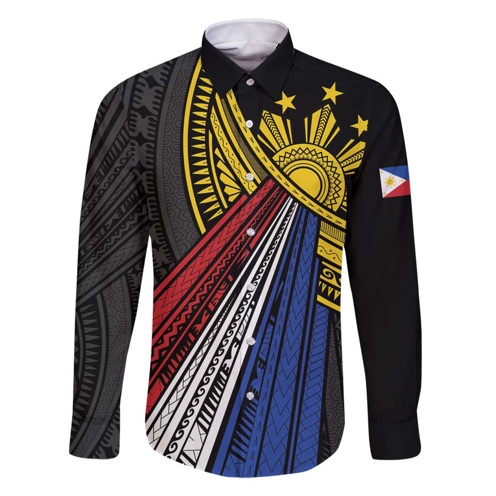 Philippines Sun Family Matching Off Shoulder Maxi Dress and Hawaiian Shirt Pasifika Tribal Style