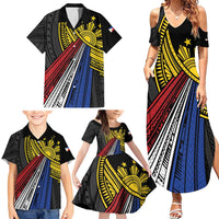 Philippines Sun Family Matching Summer Maxi Dress and Hawaiian Shirt Pasifika Tribal Style