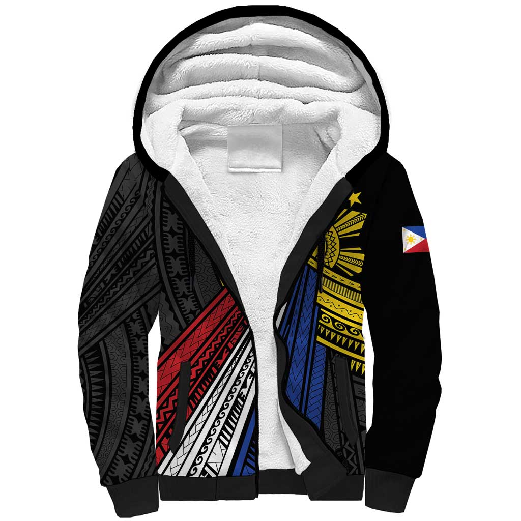 Philippines Sun Sherpa Hoodie Pasifika Tribal Style