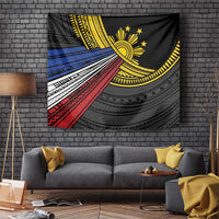 Philippines Sun Tapestry Pasifika Tribal Style LT7 Black - Polynesian Pride