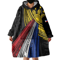 Philippines Sun Wearable Blanket Hoodie Pasifika Tribal Style