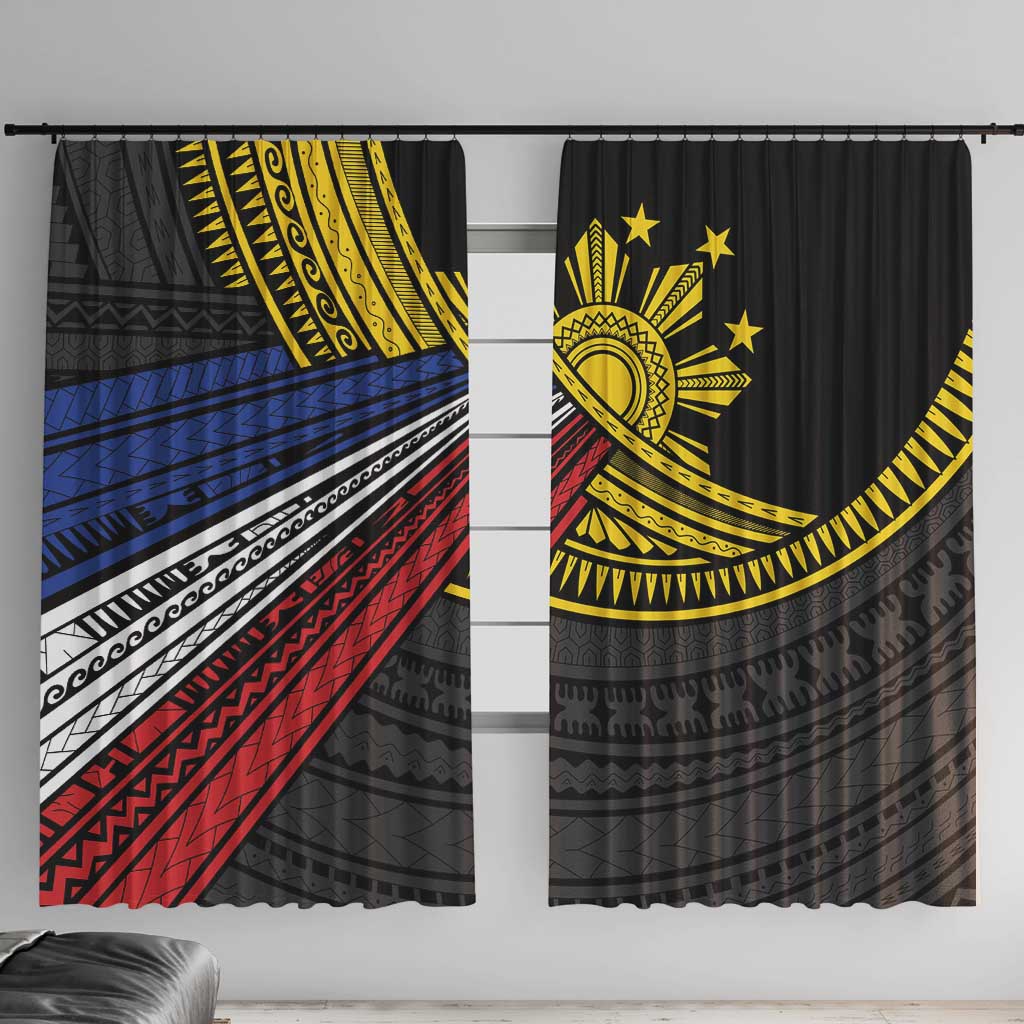 Philippines Sun Window Curtain Pasifika Tribal Style