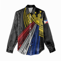 Philippines Sun Women Casual Shirt Pasifika Tribal Style