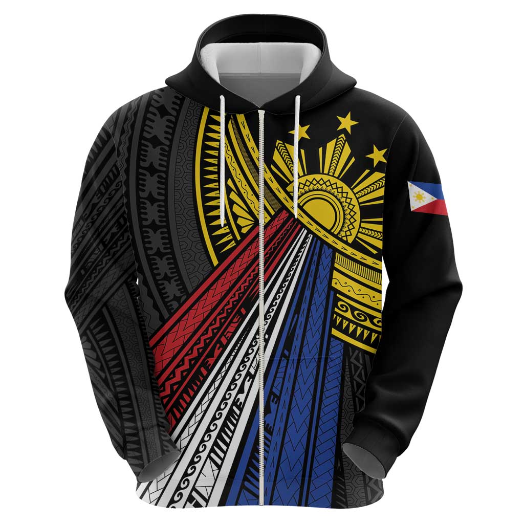 Philippines Sun Zip Hoodie Pasifika Tribal Style LT7 - Polynesian Pride
