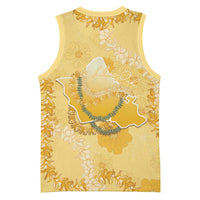 Hawaii Oahu Island Flowers Lei Basketball Jersey Yellow Ilima Mix Plumeria