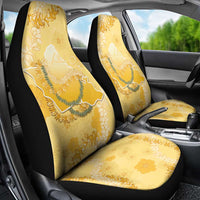 Hawaii Oahu Island Flowers Lei Car Seat Cover Yellow Ilima Mix Plumeria