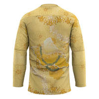 Hawaii Oahu Island Flowers Lei Hockey Jersey Yellow Ilima Mix Plumeria