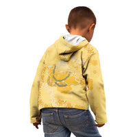 Hawaii Oahu Island Flowers Lei Kid Hoodie Yellow Ilima Mix Plumeria