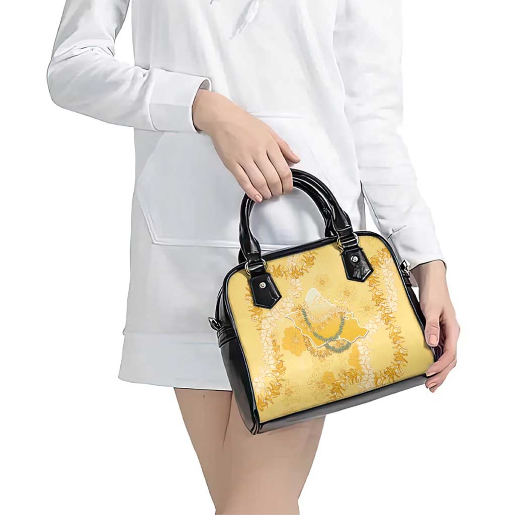 Hawaii Oahu Island Flowers Lei Shoulder Handbag Yellow Ilima Mix Plumeria LT7 - Polynesian Pride