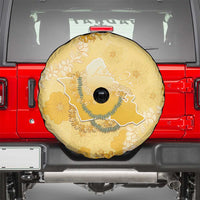Hawaii Oahu Island Flowers Lei Spare Tire Cover Yellow Ilima Mix Plumeria