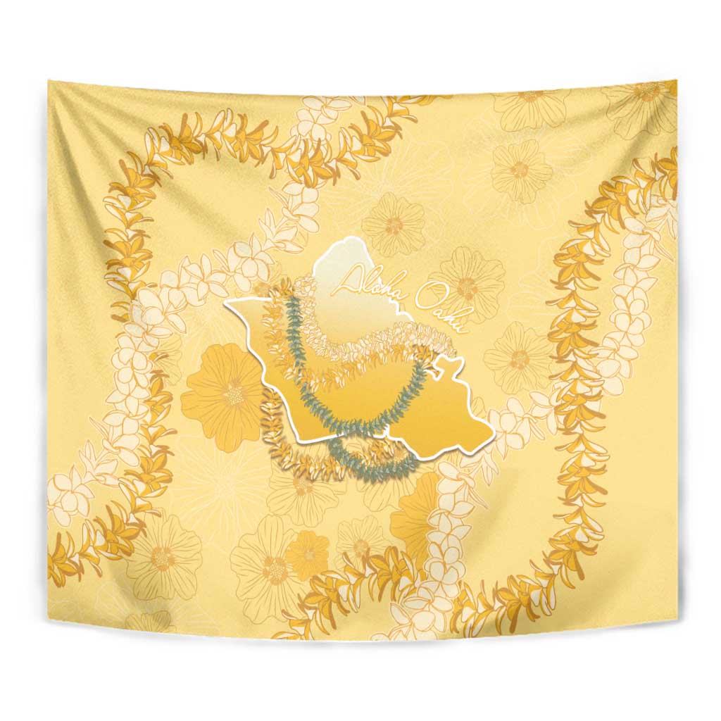 Hawaii Oahu Island Flowers Lei Tapestry Yellow Ilima Mix Plumeria LT7 - Polynesian Pride