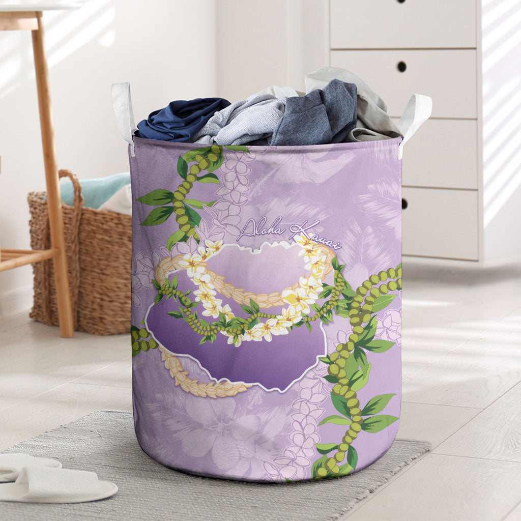 Hawaii Kauai Island Flowers Lei Laundry Basket Mokihana Lei LT7 Lavender - Polynesian Pride